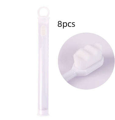 Ultra-Soft Toothbrush for Deep Cleaning and Travel Convenience 8pcs Wavy white
