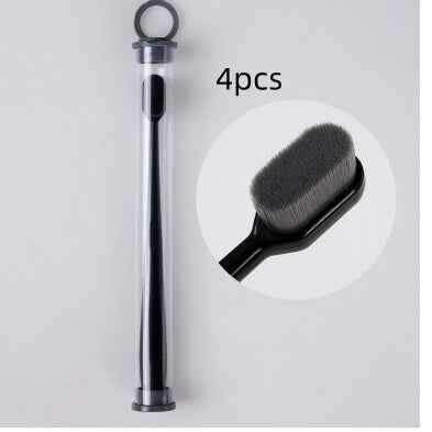 Ultra-Soft Toothbrush for Deep Cleaning and Travel Convenience 4PCSBlack