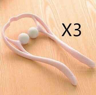 Plastic Trigger Point Massage Roller for Neck & Shoulder Relief Pink 3pcs