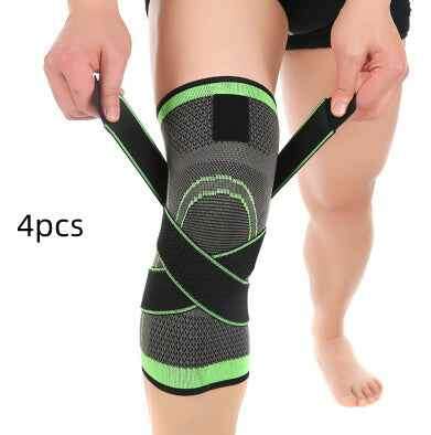 3D Knee Pad for Sports - Ultimate Protection and Comfort Green 4pcs