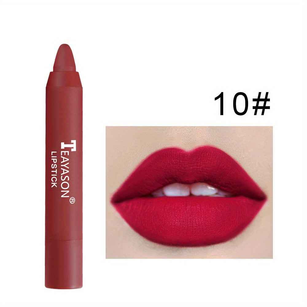 12 Colors Matte Moisturizing Lipstick Crayons - Vibrant Lipstick for Smooth, Long-Lasting, Waterproof Finish - Perfect Valentine's Day Gift for Her #10