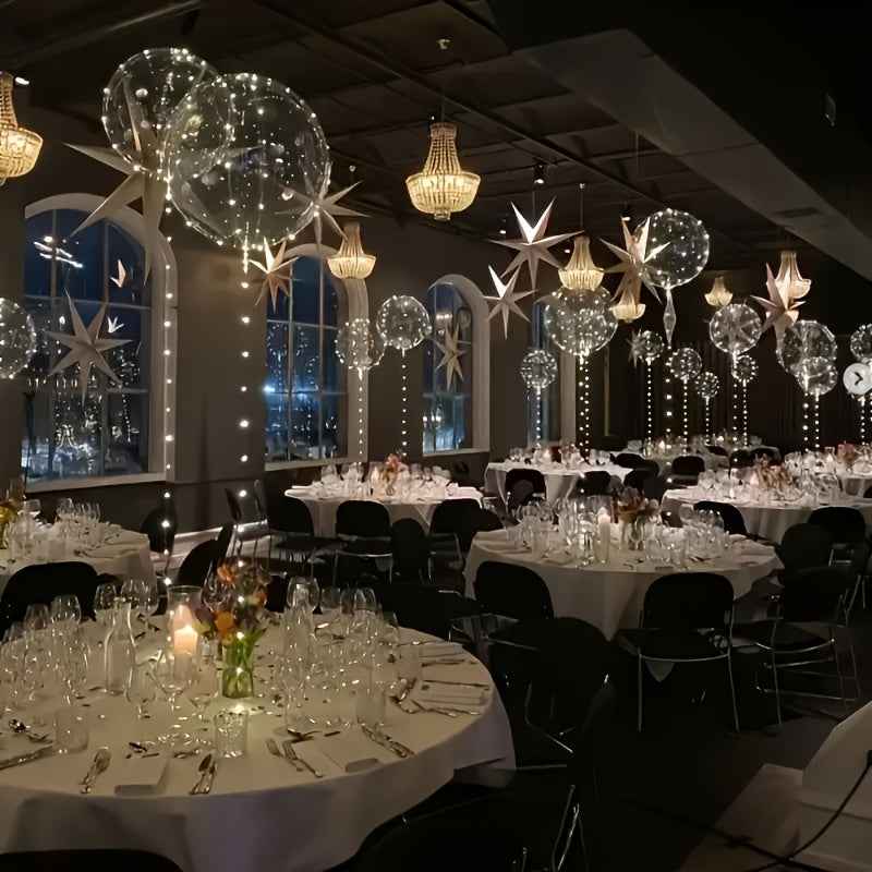 40 Packs ( 20pcs Balloon +20pcs LED Lights ) Glowing LED Bubble Balloon Set LED Bubbles, Battery Operated By 2*AA Batteries And Helium Not Included Suitable For Birthday Wedding Love Christmas Halloween Party And Gift Decorat
