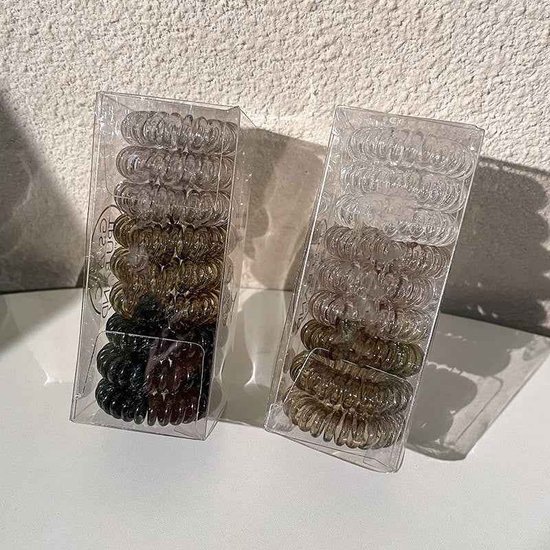 9 Pcs Spiral Hair Ties No Crease Coil Hair Ties for Women