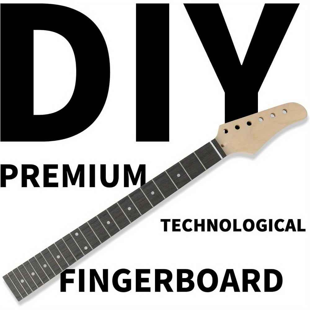 DIY Electric Guitar Kit - Mahogany Body, Ebony Fingerboard & Maple Neck, Easy Installation for Classic 6 String Guitar Build