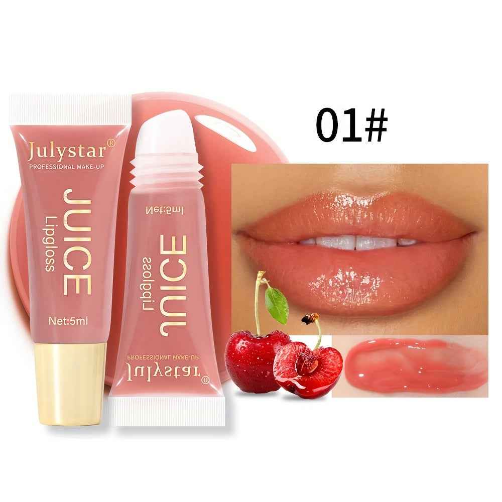 [Natural Lip Oil] Long-lasting Moisturizing Mirror Lip Oil | Beauty Natural Fruit Flavor Pouty Lip Moisturizing Water Gloss Lipstick
