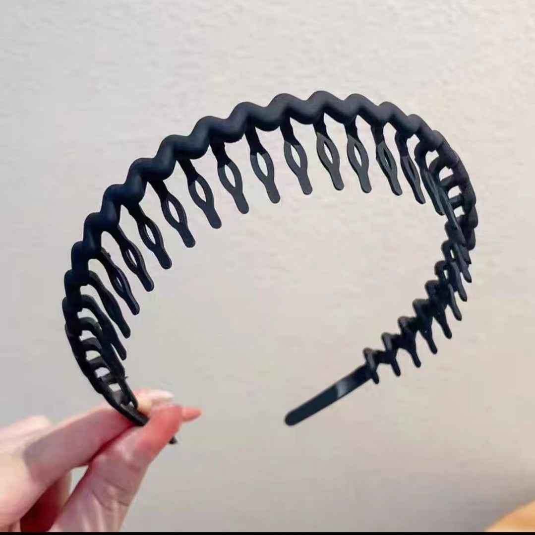 Hair Clip Frosted Color Headband Women's Non-slip Band Teeth Simple Pressure Headband Face Headband Hair Accessories Black