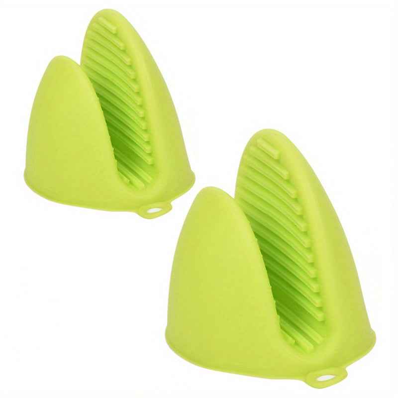 2 Pack Silicone Oven Mitts Set Green 2 Packs