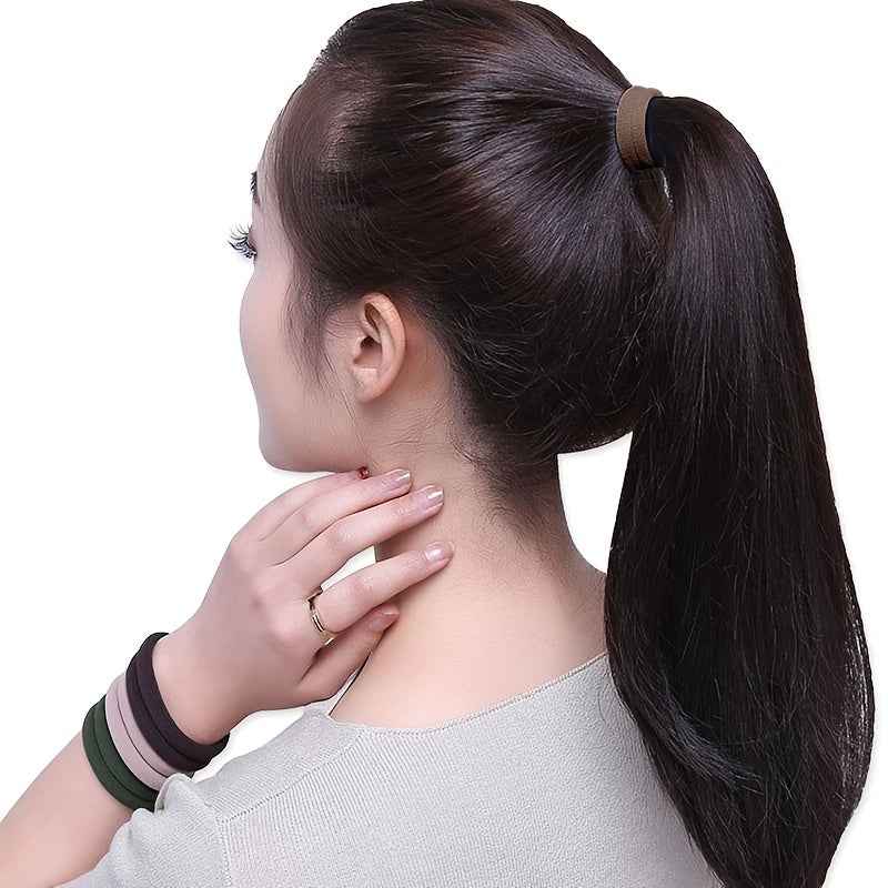 Hair Bands for Women - 50pcs Set Basic Elastic Headbands in Solid Colors for Ponytails and Hair Accessories