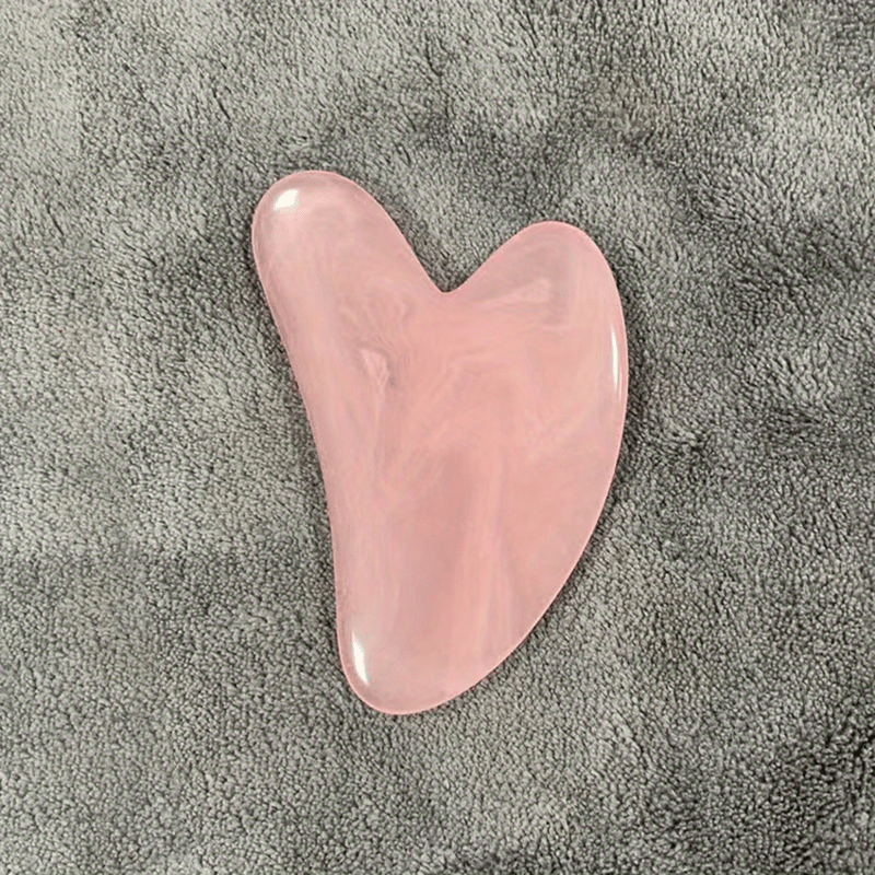 Heart-Shaped Massage Tool - Pastel pink Facial & Body Scraping board for Light Beige Care, Muscle Toning, Hair Removal - Durable & Easy-Clean Surface - Salon or Home Spa Use - Beauty Device, Massager for Body, Soothing Aesthe Pink