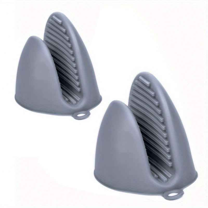 2 Pack Silicone Oven Mitts Set Light Grey 2 Packs