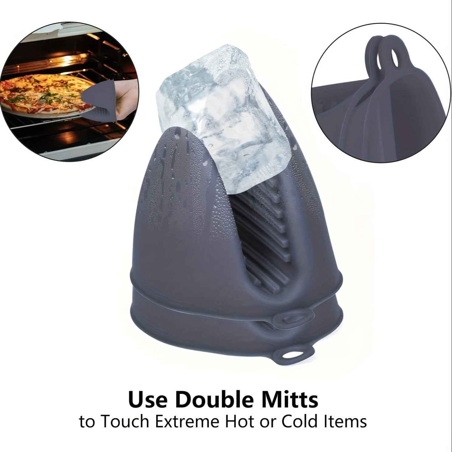 2 Pack Silicone Oven Mitts Set