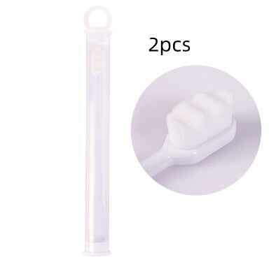 Ultra-Soft Toothbrush for Deep Cleaning and Travel Convenience 2pcs Wavy white