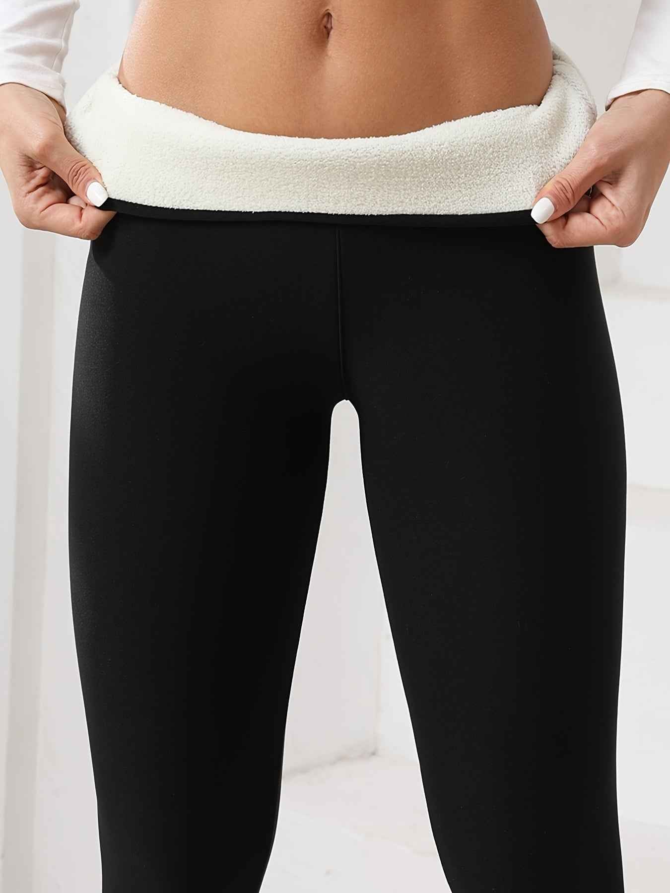 [High-Elasticity Leggings] High-Elasticity Women's Yoga Leggings | Solid Color, Tight-Fit, High-Warmth, Ideal for Running, Fitness & Outdoor Activities, Warmth Enhancing Fabric, Smooth Texture