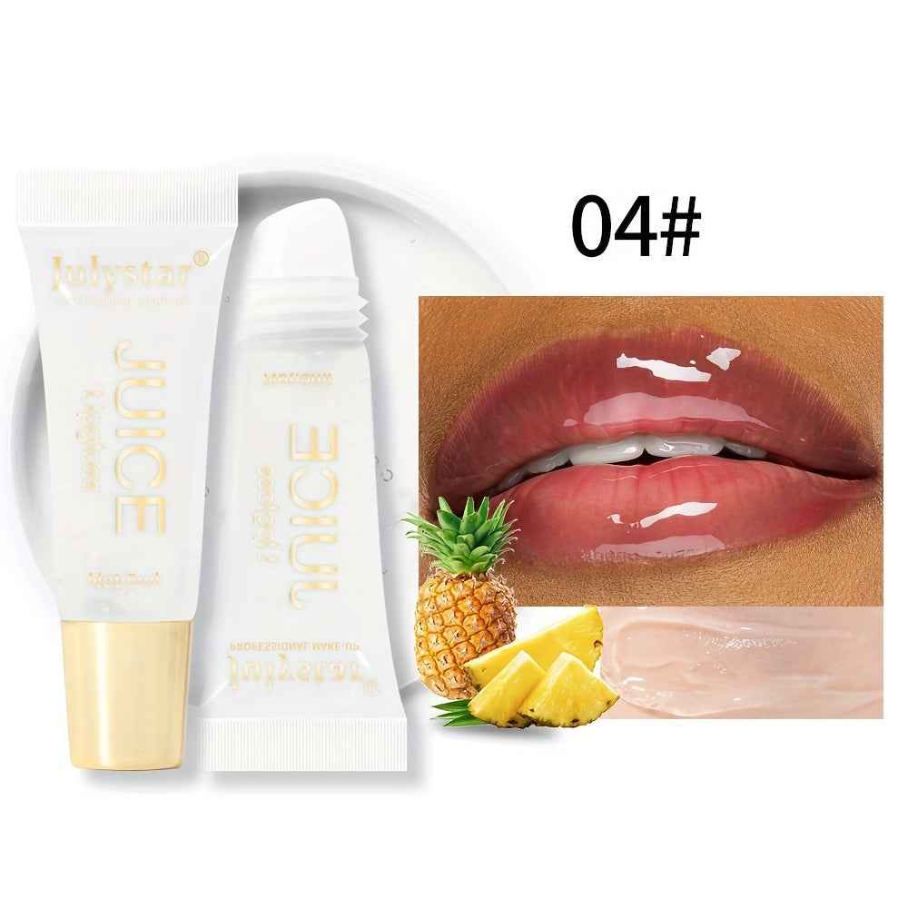 [Natural Lip Oil] Long-lasting Moisturizing Mirror Lip Oil | Beauty Natural Fruit Flavor Pouty Lip Moisturizing Water Gloss Lipstick