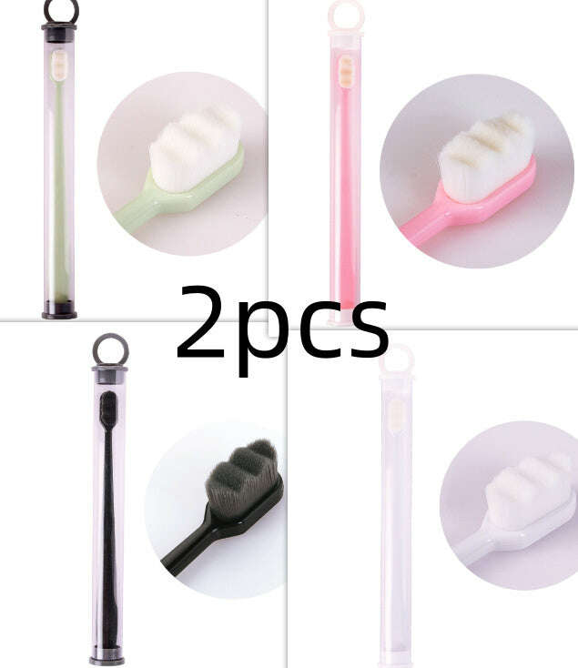 Ultra-Soft Toothbrush for Deep Cleaning and Travel Convenience Fourpiece set 2pcs