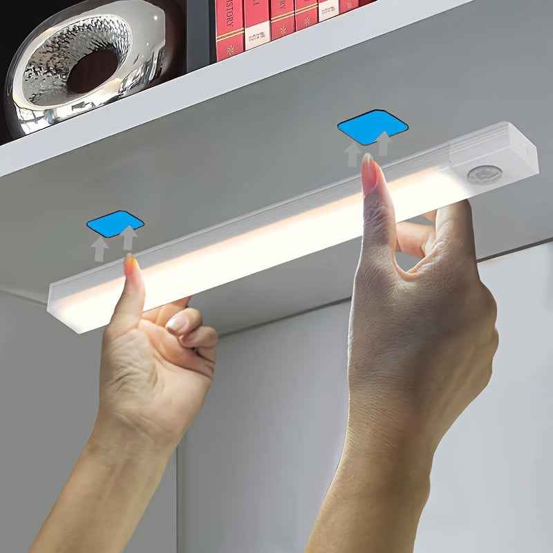 Rechargeable Motion Sensor LED Light Strip with Magnetic Adhesive & USB Power - Smart Cordless Lighting for Kitchen, Wardrobe, Stairs, Hallway