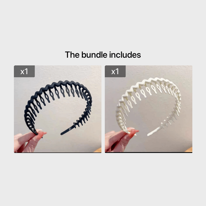 Hair Clip Frosted Color Headband Women's Non-slip Band Teeth Simple Pressure Headband Face Headband Hair Accessories Black+Beige