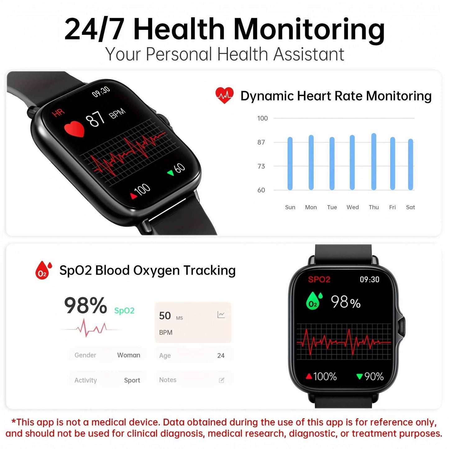 Sports Smart Watch, 1. 83'' Full Touch Screen Display with Message, Answer Make Call Smartwatch, Sleep Monitoring, Sports Pedometer, Information Alerts, for iPhone Android Phones, Smartbands Fitness Watch for Women Men Friend