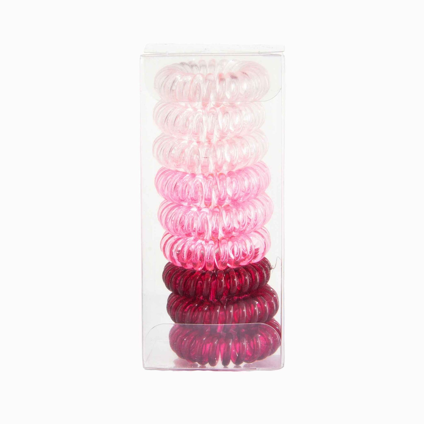 9 Pcs Spiral Hair Ties No Crease Coil Hair Ties for Women Pink Gradient 9PCS