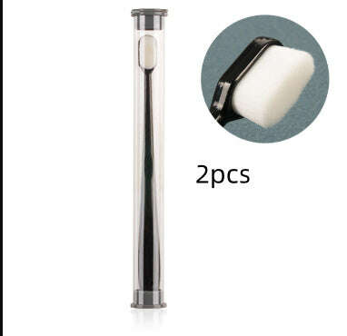 Ultra-Soft Toothbrush for Deep Cleaning and Travel Convenience Black Crew cut white 2pcs