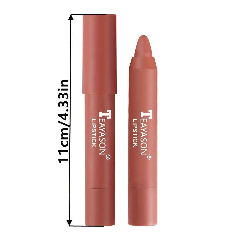 12 Colors Matte Moisturizing Lipstick Crayons - Vibrant Lipstick for Smooth, Long-Lasting, Waterproof Finish - Perfect Valentine's Day Gift for Her