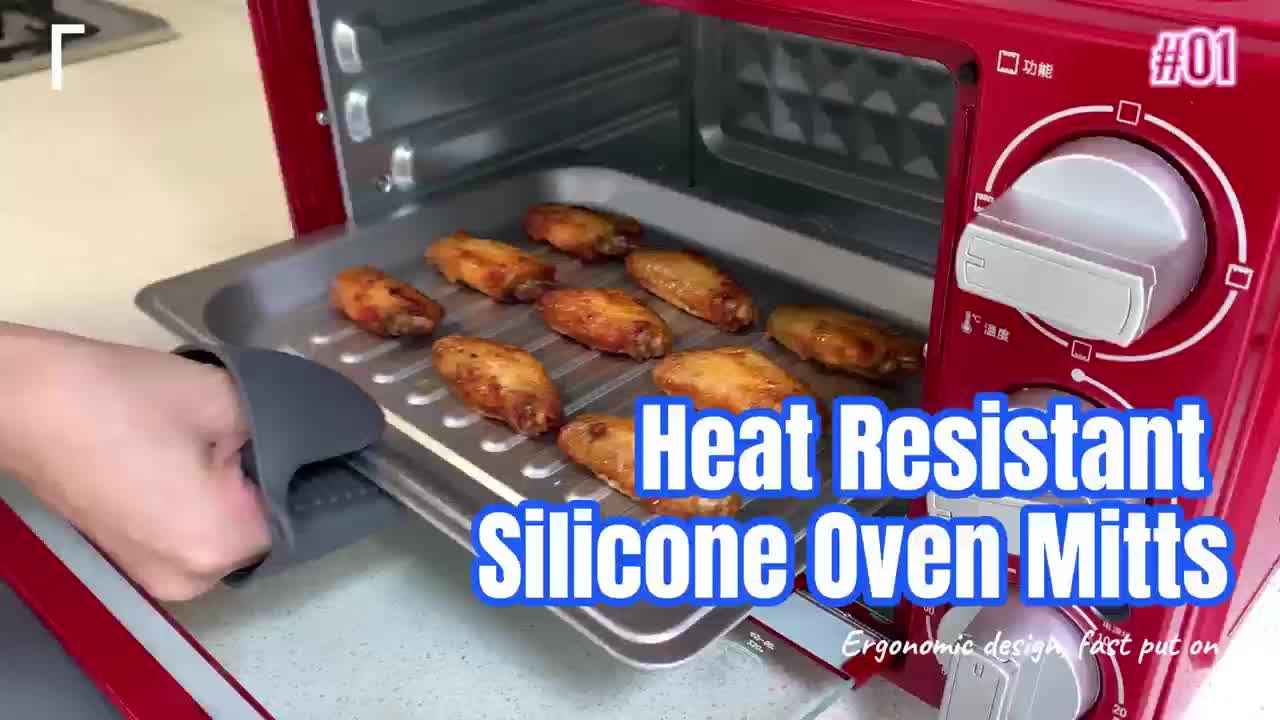 2 Pack Silicone Oven Mitts Set