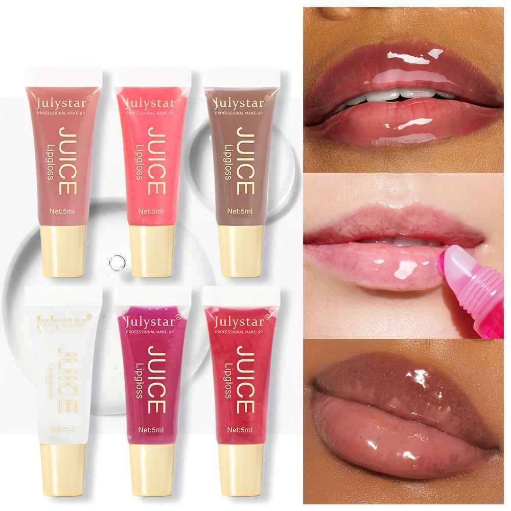 [Natural Lip Oil] Long-lasting Moisturizing Mirror Lip Oil | Beauty Natural Fruit Flavor Pouty Lip Moisturizing Water Gloss Lipstick